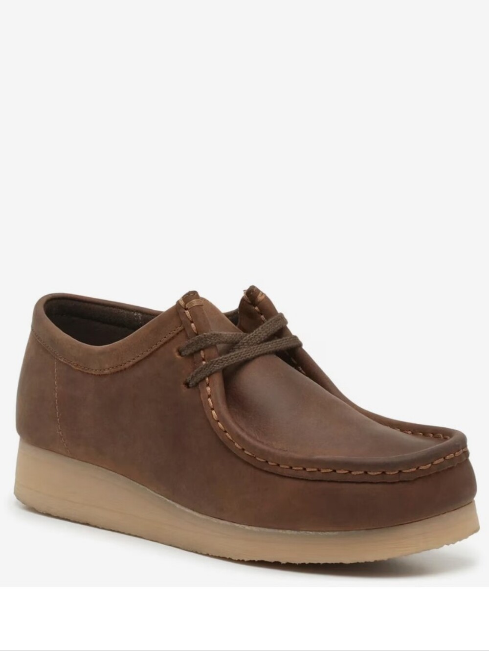 Clarks Padmora Women's Nubuck Lace-Up Moc-Toe Wallabee Crepe Sole Loafers 9